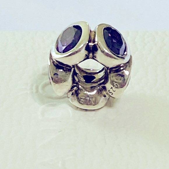 Pandora Dark Purple Oval Lights Charm - Picture 4 of 4